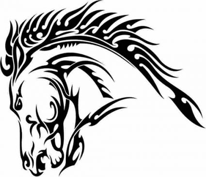 Tribal Horse Head Tattoos